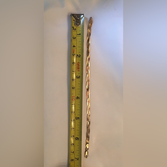 90’s 925 fmc tricolor 6.5in (approx) braided bracelet. Rose/white/yellow gold. - Picture 6 of 15